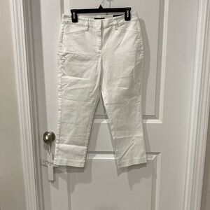 Lands End White Mid Rise Slim Leg Pants Size 4P